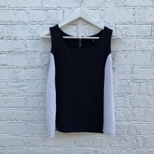 Ann Taylor black and white dressy tank top sz M